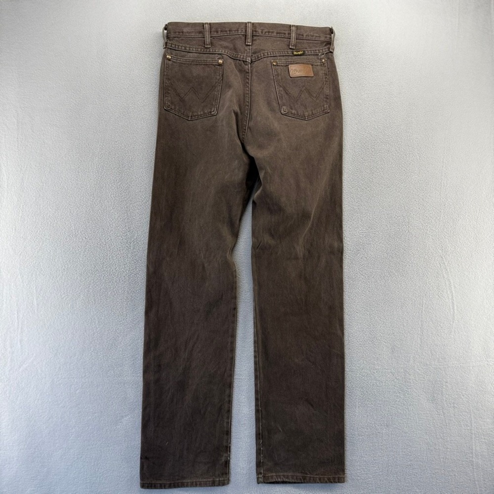Vintage Wrangler Jeans Mens 34x34 Brown 13MWZ Cowboy Cut Western Denim USA Made